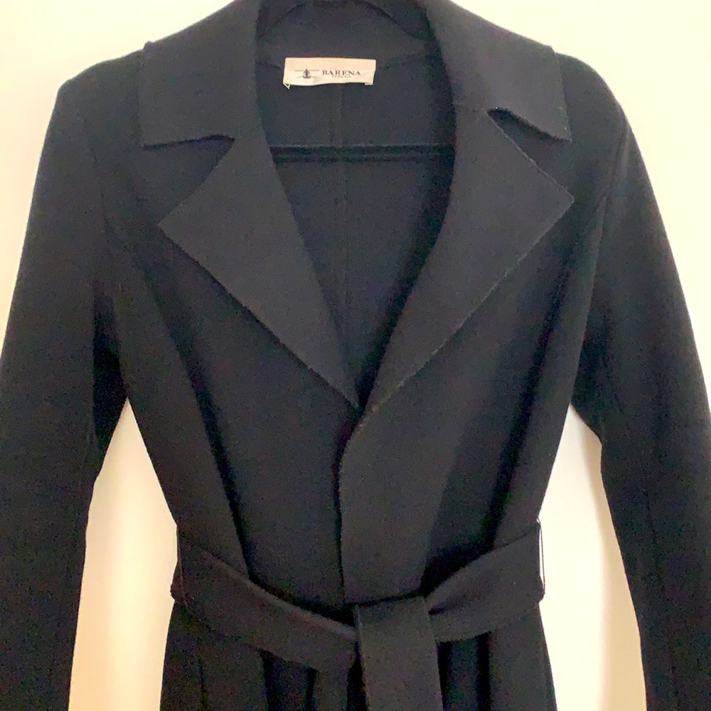 BARENA VENEZIA Black Wool Maxi Coat, IT 40 - Picture 9 of 13